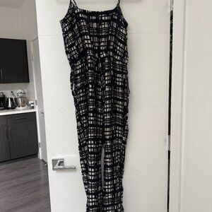 Madewell Bodysuit Jumpsuit | Navy and Ivory Beige | Small